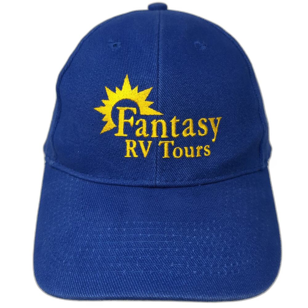 OTTO Baseball Cap Blue One Size Fantasy RV Tours Yellow Logo Strapback hat